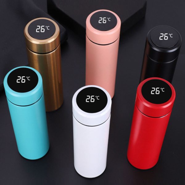 Vacuum Seal Sublimation Blank Flask Stainless Steel Insulated Intelligence Coffee Thermos Digital Water Bottle