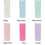 Straight Skinny Sublimation Tumbler Blanks | Glow in the Dark & UV Color Changing Rainbow Glitter
