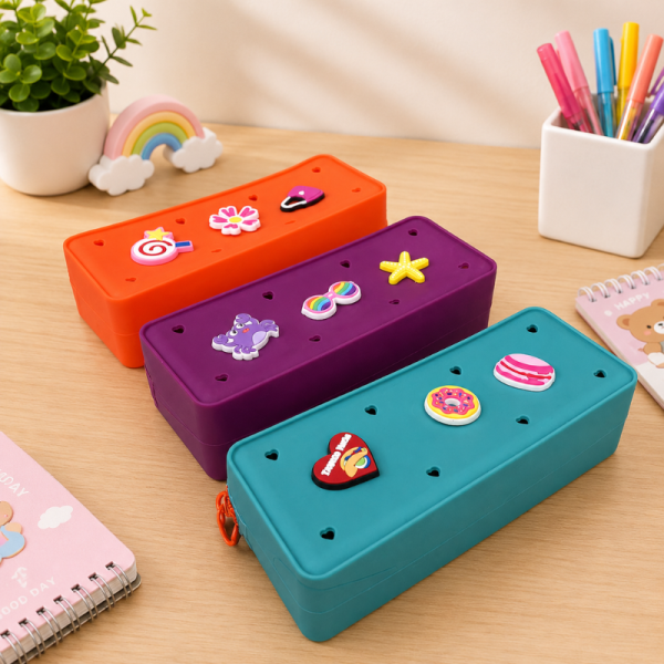 Arnnel DIY Silicone Pencil Case for Kids - Customizable Pen Bag & Organizer - Size M-Main
