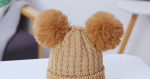Custom Kids Pom Pom Beanie – Double Pom Knitted Winter Hat for Children