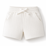 Organic Cotton Toddler Boy Shorts – Soft Breathable Jacquard Knit Summer Shorts-W