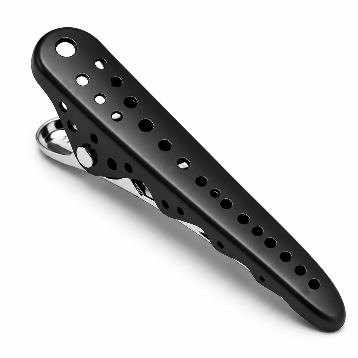 Professional Handmade Adjustable Durable Matte Shark Aluminum Hair Cut Partition Clip for Hairstylist Barber Styling – Salon Hair Sectioning Clip-Black