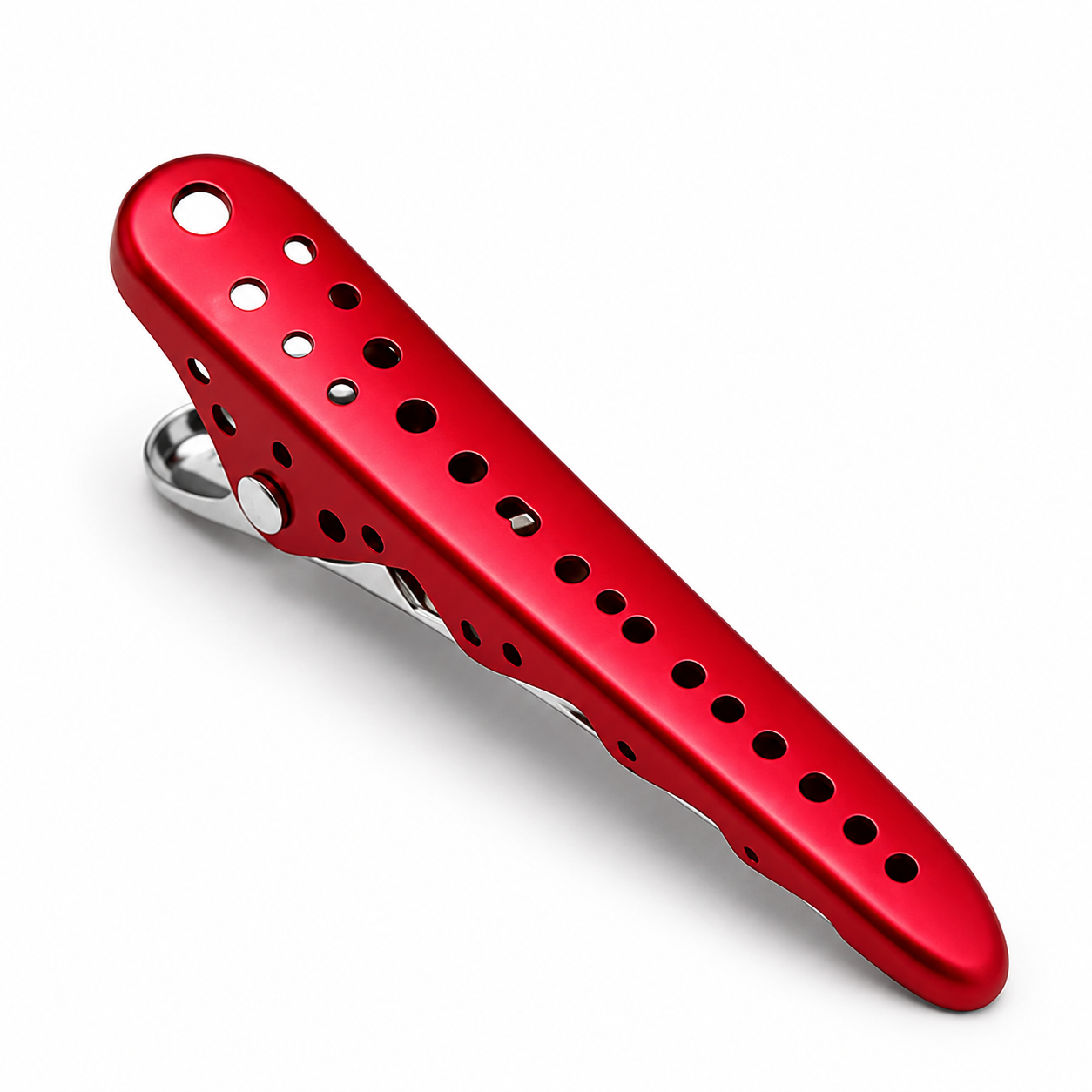 Professional Handmade Adjustable Durable Matte Shark Aluminum Hair Cut Partition Clip for Hairstylist Barber Styling – Salon Hair Sectioning Clip-Red