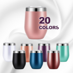 12oz Rose Gold Insulated Stainless Steel Wine Tumbler