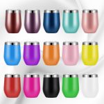 12oz Rose Gold Insulated Stainless Steel Wine Tumbler