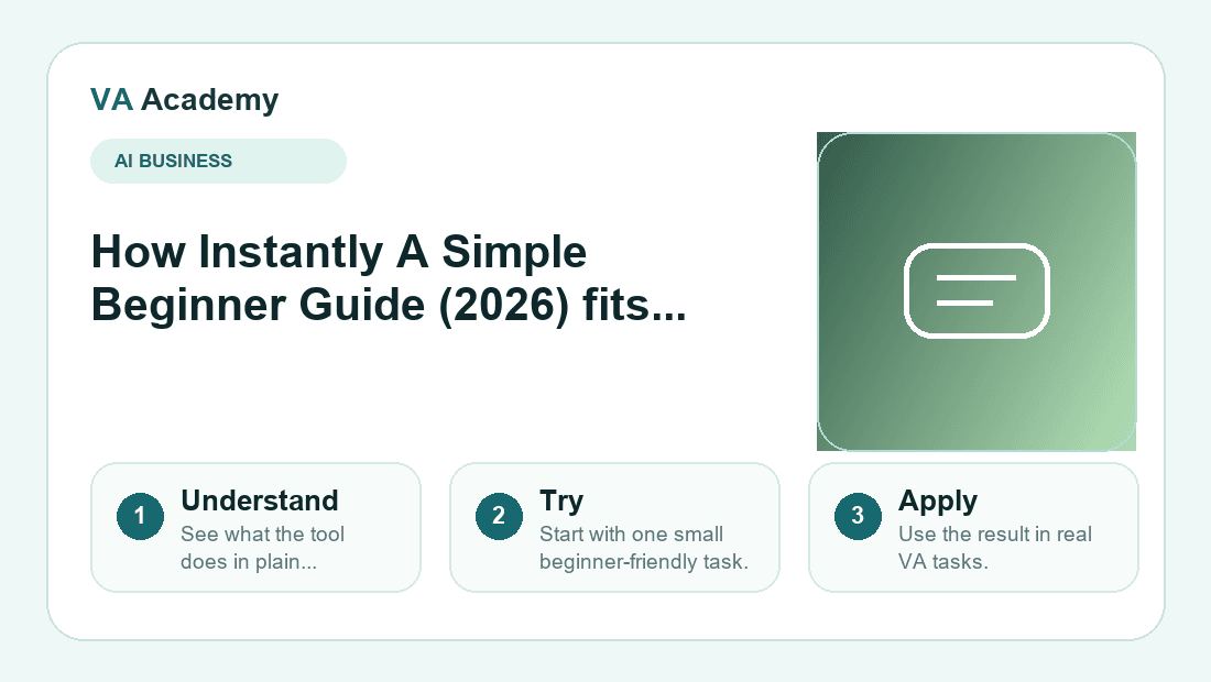 Instantly A Simple Beginner Guide (2026) workflow explainer graphic for beginners