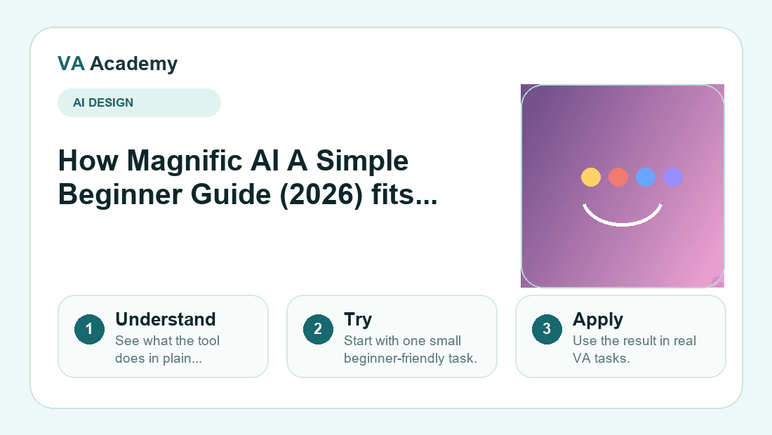 Magnific AI A Simple Beginner Guide (2026) workflow explainer graphic for beginners