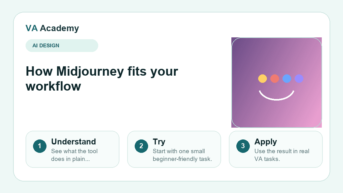 Midjourney workflow explainer graphic for beginners