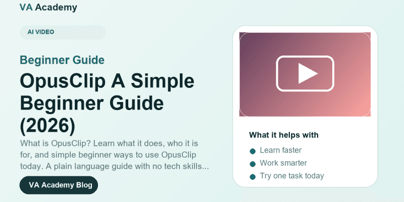 OpusClip A Simple Beginner Guide (2026) beginner guide featured image for VA Academy